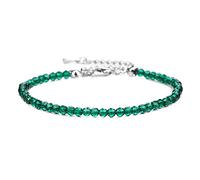 Natural 3mm Stone Beads Bracelet Small Faceted Quartz Beaded Yoga Bracelets Adjustable Women Men Jewelry,Emerald,Adjustable