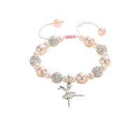 Natural 4 Rhodonite Rings Girls Dance Bracelet for Dancing Girl for Dance Lovers, Gift for Little Ballet, Competition Gifts Choice Messages Couple Jewellery, A, Polyester, No gemstone