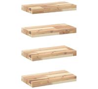 (natural, 40 x 20 x 4 cm/ 4 pcs) vidaXL Floating Shelves Wall Storage Shelf 4pcs Untreated Solid Wood Acacia