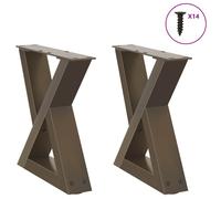 vidaXL Coffee Table Legs 2 pcs Natural Steel 40x(30-31.3) cm Steel