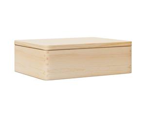 (natural, 40 x 30 x 13 cm) vidaXL Wooden Box Storage Box Wooden Crate Treasure Chest Solid Wood Pine