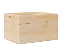vidaXL wooden storage box with handles - 40x30x23 cm solid pine wood, versatile organizer for home, bedroom, office