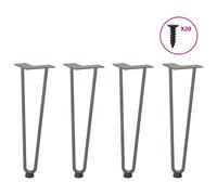 (natural, 42 cm) vidaXL Hairpin Table Legs Hairpin Legs Coffee Table leg 4 pcs Solid Steel