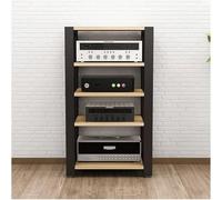 Natural 5-Tier Adjustable Open Storage Rack Stylish HiFi Shelf Versatile 2/3/4/5-Tier Wooden Display Stand for Home & Office