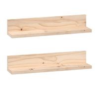 (natural, 50 x 11 x 9 cm) vidaXL 2x Solid Wood Pine Wall Shelves Home Picture Ledge Multi Colours/Sizes