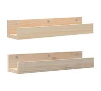 (natural, 50 x 12 x 9 cm) vidaXL 2x Solid Wood Pine Wall Shelves Home Picture Ledge Multi Colours/Sizes