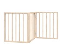 vidaXL Foldable 3 Panel Dog Gate - Brown Poplar Wood, Freestanding, 50x60cm Each Panel, No Installation Needed, for Living Room, Kitchen, Doorway, Stairs