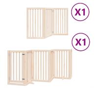 vidaXL Folding Dog Gate 9 Panels Poplar Wood 450 cm, Pet Gate, Safety Door for Dogs, Safety Dog Gate