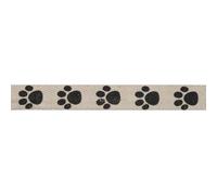 Natural 5m x 15mm Bowtique Ribbon Paw Prints: Black