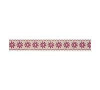 Natural 5m x 15mm Bowtique Ribbon Zigzag Flowers: Pink