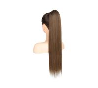 Natural #6 Straight Drawstring Ponytail 100% Human Hair Wrap Around Drawstring Ponytail Clip In Hair Extensions Perfect Looking(26inches)