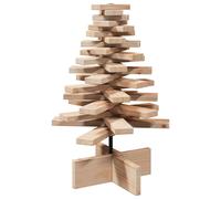 Wooden Christmas Tree Natural Solid Pine 60cm Rotating Branches Rustic Indoor XL