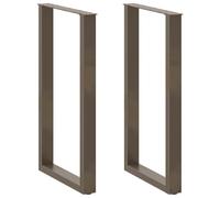 vidaXL Bar Table Legs U-Shaped 2 pcs Natural Steel 60x(100-101) cm Steel