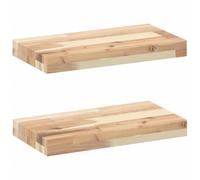 (natural, 60 x 20 x 4 cm/ 2 pcs) vidaXL Floating Shelves Wall Storage Shelf 4pcs Untreated Solid Wood Acacia
