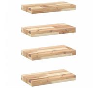 Floating Shelves Wall Storage Shelf 4pcs Untreated Solid Wood Acacia vidaXL