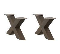 (natural, 60 x (30-31) cm (80 mm)/ 2 pcs) vidaXL Dining Table Legs X-Shaped Desk Legs Kitchen Metal Furniture Legs Steel