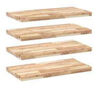 (natural, 60 x 40 x 4 cm/ 4 pcs) vidaXL Floating Shelves Wall Storage Shelf 4pcs Untreated Solid Wood Acacia