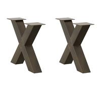 (natural, 60 x (42-43) cm (80 mm)/ 2 pcs) vidaXL Dining Table Legs X-Shaped Desk Legs Kitchen Metal Furniture Legs Steel