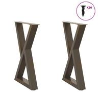 (natural, 60 x (72-73.3) cm) vidaXL Coffee Table Legs 2 pcs Black 60x(30-31.3) cm Steel