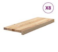 vidaXL Stair Treads 8 pcs Untreated 70x30x2 cm Solid Wood Oak, Brown