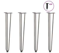 (natural, 72 cm) vidaXL Hairpin Table Legs Hairpin Legs Coffee Table leg 4 pcs Solid Steel