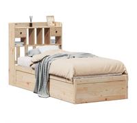 (natural, 75 x 190 cm) vidaXL Bed Frame without Mattress Solid Wood Pine