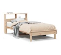 (natural, 75 x 190 cm) vidaXL Bookcase Bed without Mattress Wax Solid Wood Pine