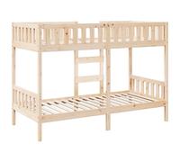 (natural, 75 x 190 cm) vidaXL Bunk Bed Loft Bed Kids Bed Frame Wax Solid Wood Pine
