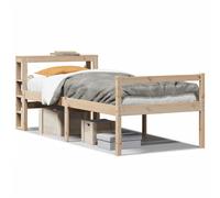 (natural, 75 x 190 cm) vidaXL Senior Bed with Headboard Children Bed Frame Bunk Bed Solid Wood Pine