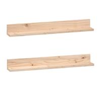 (natural, 80 x 11 x 9 cm) vidaXL 2x Solid Wood Pine Wall Shelves Home Picture Ledge Multi Colours/Sizes