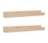 (natural, 80 x 12 x 9 cm) vidaXL 2x Solid Wood Pine Wall Shelves Home Picture Ledge Multi Colours/Sizes