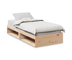 (natural, 80 x 200 cm) vidaXL Day Bed with Mattress Bedroom Sofa Bed Couch Guest Bed Solid Wood Pine
