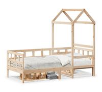 Day Bed with Roof Bedroom Sofa Bed Daybed Guest Bed Wax Solid Wood Pine vidaXL