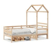 (natural, 80 x 200 cm) vidaXL Day Bed with Roof Sofa Bed Daybed Couch White 90x200 cm Solid Wood Pine