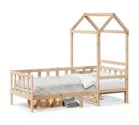 (natural, 80 x 200 cm) vidaXL Day Bed with Roof Sofa Bed Daybed Guest Bed 90x190 cm Solid Wood Pine