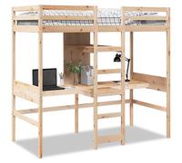 (natural, 80 x 200 cm) vidaXL Loft Bed Frame without Mattress Children's Bunk Bed Solid Wood Pine