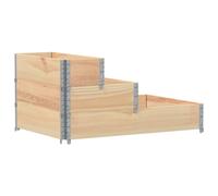 vidaXL 3-Tier Raised Bed Outdoor Planter - Solid Pine Wood, Foldable & Stackable Design, 120x80x60.5 cm, Ideal for Gardens/Yards/Patios