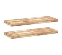 (natural, 80 x 30 x 4 cm/ 2 pcs) vidaXL Floating Shelves Wall Storage Shelf 4pcs Untreated Solid Wood Acacia