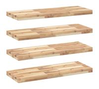 vidaXL Floating Shelves 4 pcs 80x30x4 cm Untreated Solid Wood Acacia