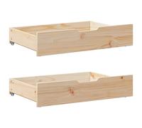 (natural, 80 x 55 x 16 cm) vidaXL Under-Bed Drawers with Wheels Under Bed Storage 2 pcs Solid Wood Pine
