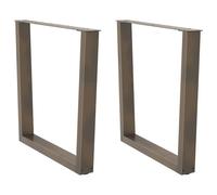vidaXL Dining Table Legs V-Shape 2 pcs Natural Steel 80x(72-73.3) cm Steel