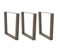 Dining Table Legs V-Shape 3 pcs Natural Steel 80x(72-73.3) cm Steel