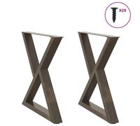 (natural, 80 x (72-73.3) cm) vidaXL Coffee Table Legs 2 pcs Black 60x(30-31.3) cm Steel