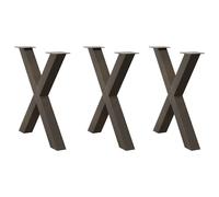 (natural, 80 x (72-73) cm (80 mm)/ 3 pcs) vidaXL Dining Table Legs X-Shaped Desk Legs Kitchen Metal Furniture Legs Steel