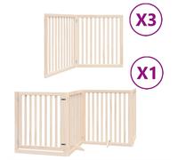 vidaXL Dog Gate with Door Foldable 10 Panels 800 cm Poplar Wood, Brown