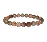 Natural 8mm Gemstone Bead Chakra Healing Bracelet Gem Stone Protection Stretch Crystal (Flower Agate)