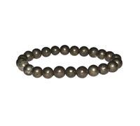 Natural 8mm Gemstone Bead Chakra Healing Bracelet Gem Stone Protection Stretch Crystal (Pyrite)