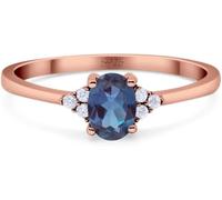 Natural 8X10 MM Oval Color Change Simulated Alexandrite Ring,Solid 925 Sterling Silver Rose Gold Plated Ring,June Birthstone (U)