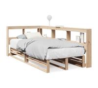 (natural, 90 x 190 cm) vidaXL Bookcase Bed without Mattress Wax Brown 140x200cm Solid Wood Pine bed