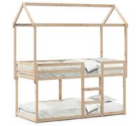 Bunk Bed with Roof Kids Twin Sleeper Bed Frame Loft Bed Solid Wood Pine vidaXL